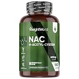 NAC Kapseln - N Acetyl Cystein - 180 vegane Kapseln - 600mg je Kapsel - 6 Monate...