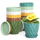 DAILIENFUS 12er Set Blumentöpfe - Hochwertige Kunststoff Töpfe für...