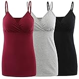 COLOMI Still-Tanktops für Mutterschaft Unterhemden für Schwangere BH zum...