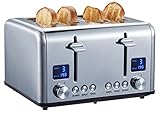 Toaster Langschlitz | Digitales Display mit Countdown | Beleuchtete Tasten | 4...