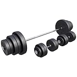 GORILLA SPORTS® Langhantel Set - 60kg, 100kg oder 130kg, Langhantelstange...