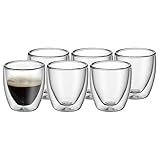 WMF Kult doppelwandige Espressotassen Glas Set 6-teilig, doppelwandige Gläser...