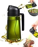 2 in 1 Ölsprüher für Speiseöl, UV-Schutz Sprühflasche Öl, 470ML Cooking...