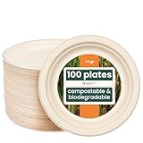 HAAGO Zuckerrohr Bagasse Einwegteller für Geburtstage, Hochzeiten, Partys -...