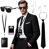 Men in Black Kostüm für Halloween Cosplay-Party Karneval Mafia Herren Kostüm...