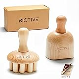 BICTIVE® Maderotherapie Set Massagetasse und Massagepilz, Massage Holz, Anti...