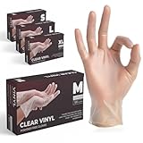 The Real Touch Einweghandschuhe, Transparente Vinylhandschuhe - Box mit 100...