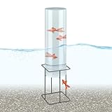 Relaxdays Fischsäule, H x D: 61,5 x 20 cm, Acryl, Metall, Fischturm für...