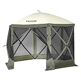 VEVOR Pop-Up-Pavillonzelt, Pop-Up-Zelt mit 6-seitigem Baldachin, Sonnenschutz...
