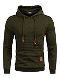COOFANDY Slim Fit Hoodie Herren Waffle Kapuzenpullover Hipster Gym Langarm Solid...