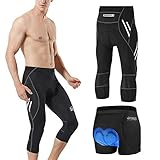 MEETWEE Herren 3/4 Radhose Fahrradhose, Kompression Radlerhose Leggings Radsport...