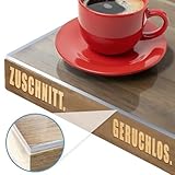 KARAT Transparente Tischfolie mit gerader Kante - Tischdecke nach Maß, Größe...