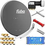 Fuba 8 Teilnehmer Digital SAT Anlage 85cm Schüssel DAA850A Anthrazit +...