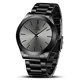 LN LENQIN Herren Uhr Edelstahl Uhren Herren 30m wasserdichte Armbanduhr Analoge...