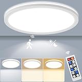 LEZOE LED Deckenleuchte mit Bewegungsmelder Dimmbar, 24W 2400LM Radar Sesor...