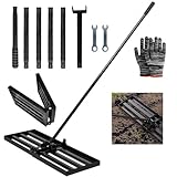 Rasen Nivellierungsrechen mit Stiel 190cm, Faltbar Lawn Leveling Rake 76 x 25cm,...