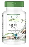 Fairvital | Mangan Kapseln 10mg - 90 Kapseln - HOCHDOSIERT - aus Mangangluconat...