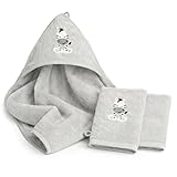 Babykajo Baby Kapuzenhandtuch im Set mit 2 Waschlappen Oeko-Tex Standart 100...