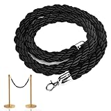 Junrvivy Absperrkordel 1.5 m, Schwarz Absperrseil, Mit Edelstahlhaken...