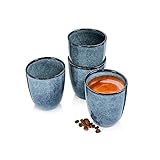 Sänger | Tasse ohne Henkel Darwin 4 tlg, Kaffee Gläser 4 Personen, Steingut...