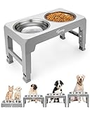 Toozey Hundenapf, Futterstation mit 2X 1200ml Edelstahlnäpfen, Hundenapf...