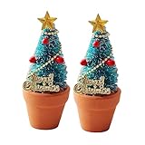 Ciieeo Scene Decor 2 Stück Mini-simulations-weihnachtsbaumtopf Für Mini-...