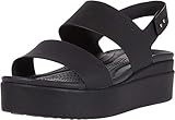 Crocs womens Brooklyn Low Wedge Wedge Sandal, Black/Black, 38/39 EU