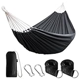 ANYOO Hängematte Outdoor Baumwolle Bequemer Stoff mit Baumfreundlichen Gurten...