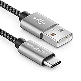 deleyCON 0,5m Nylon USB-C Kabel Ladekabel Datenkabel USB Typ C Metallstecker...