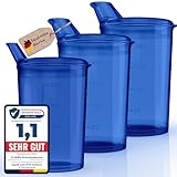 3x Schnabelbecher mit Deckel 250ml Blau Schnabeltasse Senioren Set aus 3x Becher...