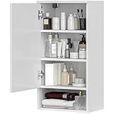 HOMCOM Hängeschrank Wandschrank mit Türen, Badezimmerschrank, Küchenschrank...