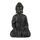 Relaxdays Buddha Figur sitzend, 30 cm, Gartenfigur, Dekofigur Wohnzimmer,...