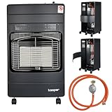 Kaspar Gasheizer Mit Gasdruckregler Gasschlauch Gasheizofen Heizstrahler 1500...