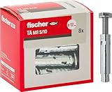 Fischer 8 Stück Stahldübel TA M8 mit Sechskantschraube, Dübeldurchmesser 12...