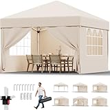 JUMMICO Pavillon 3x3 Wasserdicht Stabil Winterfest mit 4...