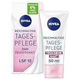 NIVEA Reichhaltige Tagespflege 24h Feuchtigkeit (50 ml), Gesichtscreme für...