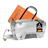 SKOTTI Grill Gas, Camping Grill Gas klein, Ideal für Camping, Festival oder...