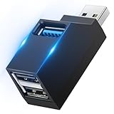 AXFEE 3 Port USB 3.0 Hub, Mini USB-Hub mit Mehreren USB-Anschlüssen 1 USB 3.0+2...