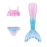 Meerjungfrau Flosse Mädchen mit Bikini Sommer Cosplay Monoflosse Kostüm...