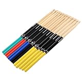 CHUENHEI 20 Stück Schlagzeugsticks 5A, Drumsticks 5A Trommelstöcke Holz mit...