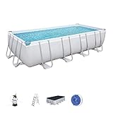 Bestway Power Steel Frame Pool Komplett-Set mit Sandfilteranlage 488 x 244 x 122...