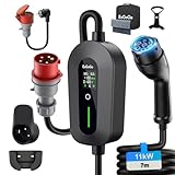 EzGoGo Mobile Wallbox 11kW Ladegerät Typ 2 (3-phasig) mit 7m Ladekabel CEE 16A...