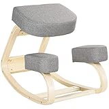 Vinsetto Ergonomischer Sitz- und Kniestuhl, bequemes Kissen, Wippe, Stoff und...