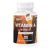Vitamin A 10.000 I.E. - 365 Tabletten - 3000μg Retinylacetat - Hochdosiert -...
