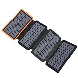BRENCIL Solar Powerbank 27000mAh, 22,5W Power Bank mit 4 Solarpanels Tragbares...