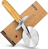 BAMBUA Pizzaschneider - [100% Plastikfrei] Pizzaroller mit edlem Bambusgriff -...