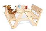 Pinolino Kindersitzgarnitur Nicki für 4 mit Lehne, aus massivem Holz, 2 Bänke...