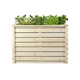Mega Holz Hochbeet PLANTO 117x59x77 (BxTxH) aus Natürlicher Kiefer, Blumenbeet...