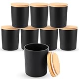 MUXHEL 8er-Set 300ml / 10oz dicke Glas-Kerzengläser mit Bambusdeckel, Glas...