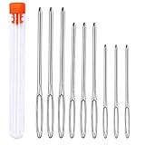 9 Stücke Nähen Nadeln Set, 3 Größen Große Augen Nadeln, Leder Nähen Nadeln...